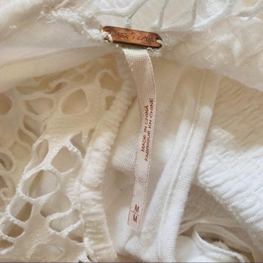 Free People | White Lace Boho Dress Size Medium - Picture 7 of 8